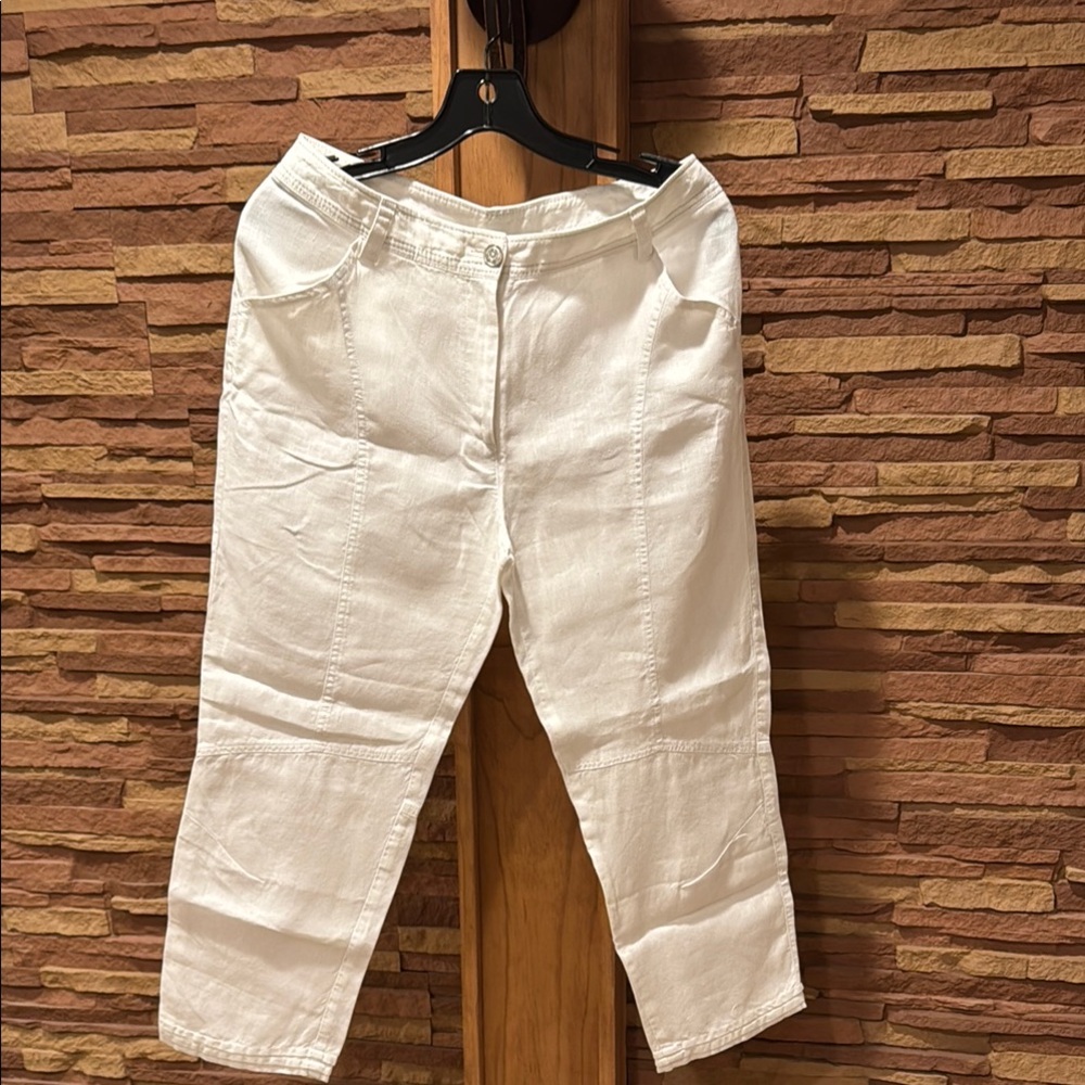 DECA WOMEN White LINEN Casual Pants